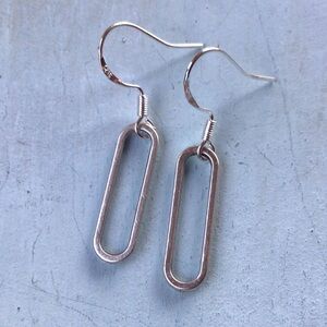 Sundance Charm Sterling Silver Link Earrings Minimalist